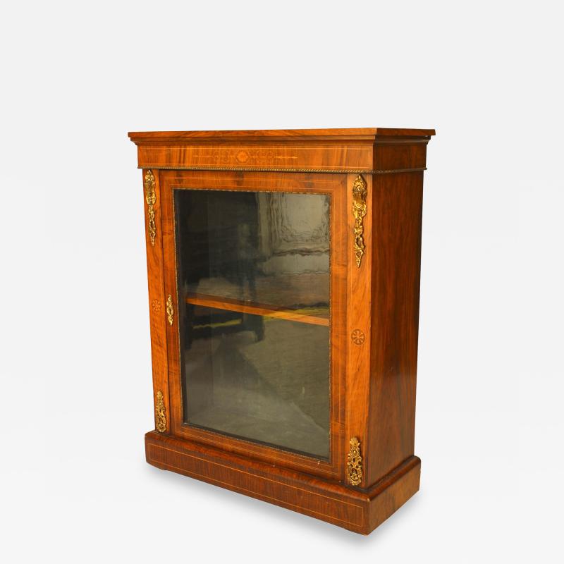French Victorian Walnut Display Cabinet
