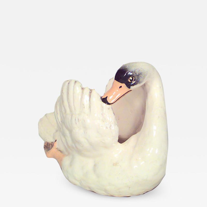 French Victorian White Porcelain Swan Centerpiece