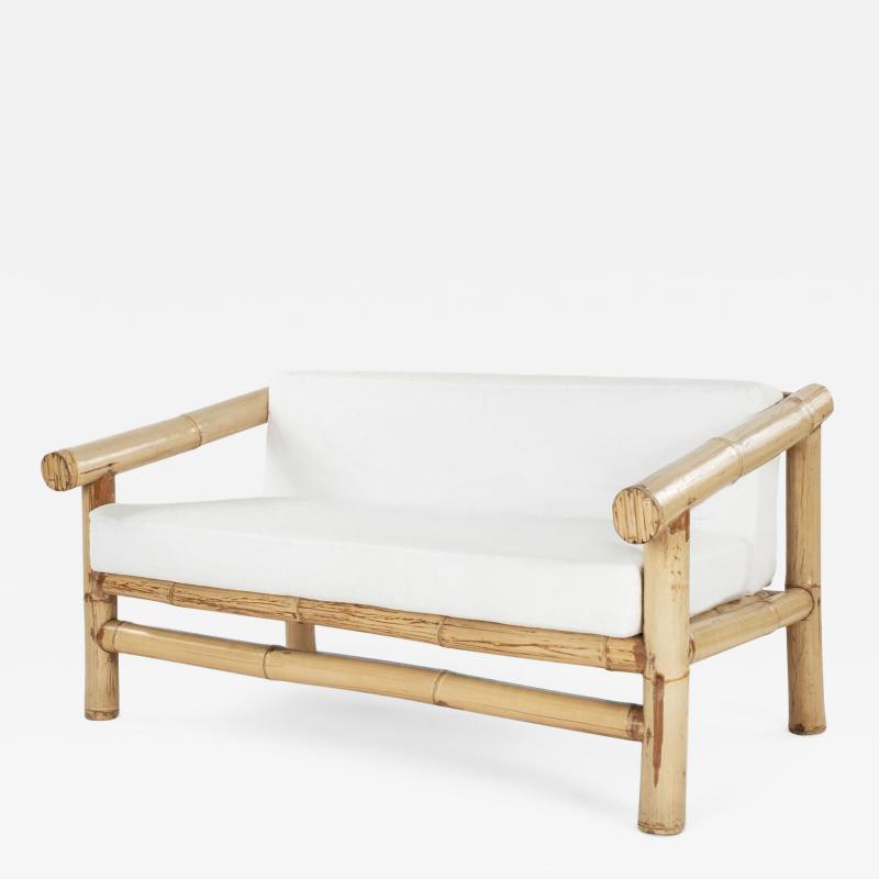 French Vintage Bamboo Sofa