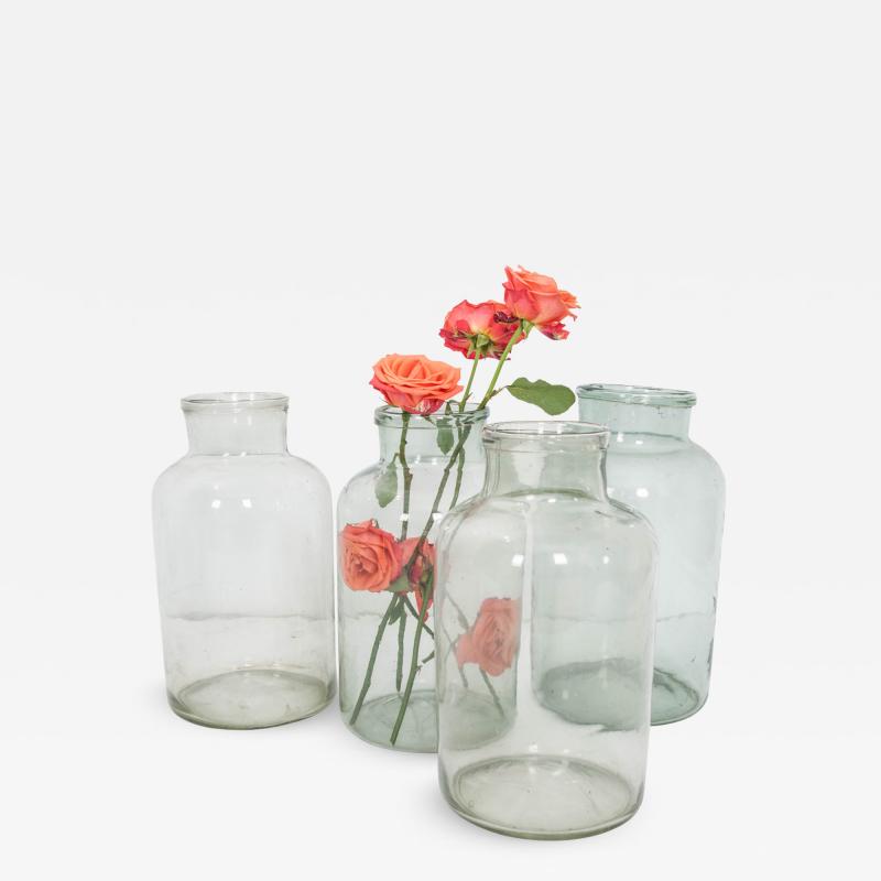 French Vintage Blown Glass Jars