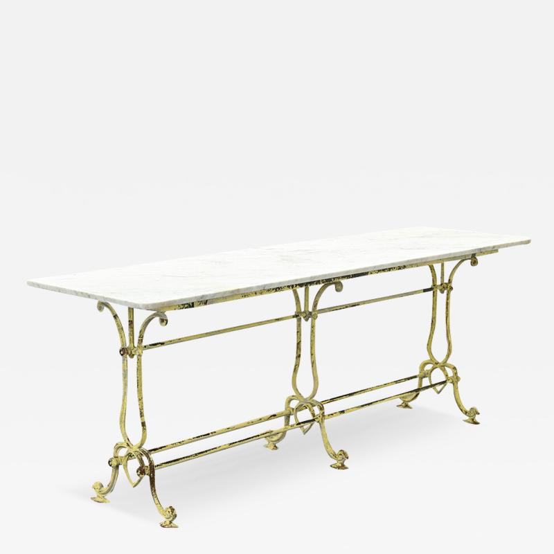 French Vintage Marble Bistro Table