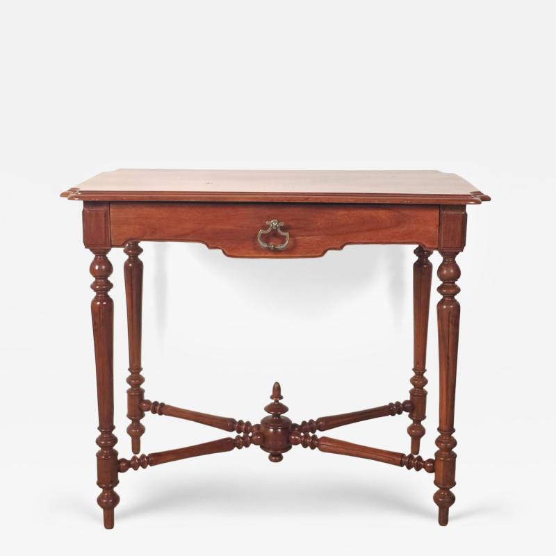 French Walnut Belle poque One Drawer Small Table circa 1900