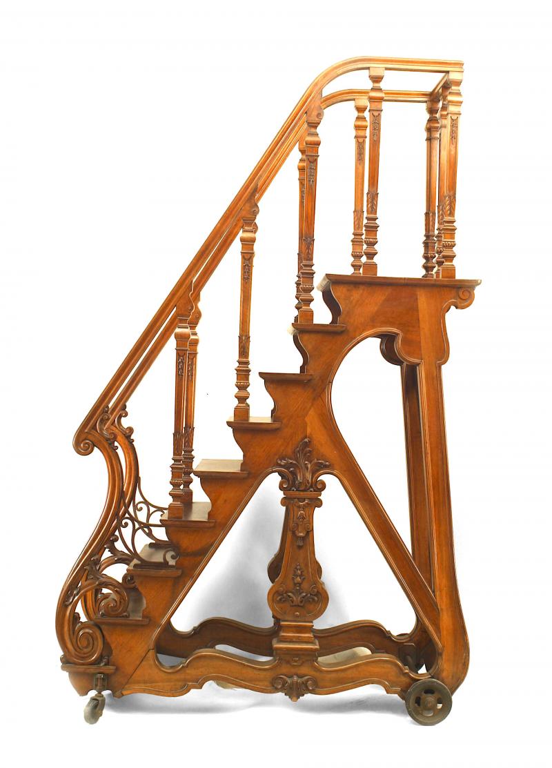 French Walnut Library Ladders