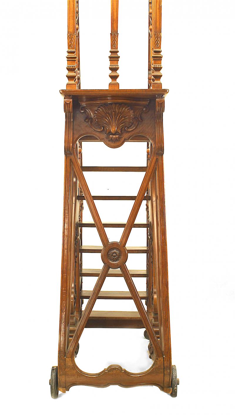 French Walnut Library Ladders
