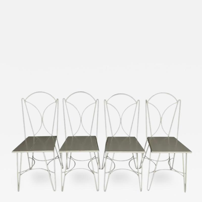 French Wrought Iron Patio Dining Set in Art Deco Style from the 1940s