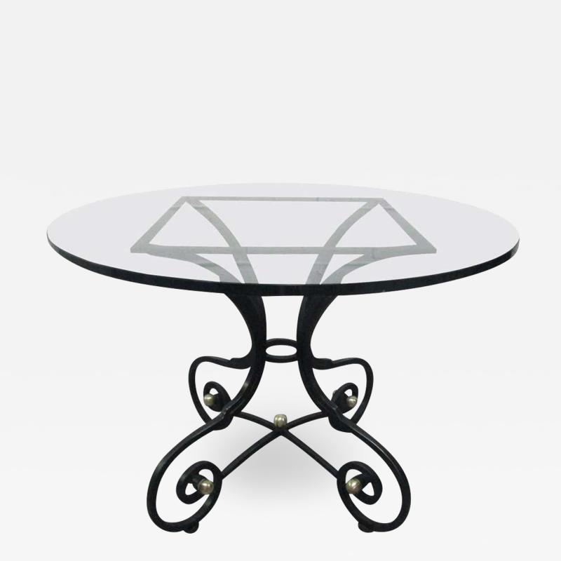 French Wrought Iron and Bronze Table