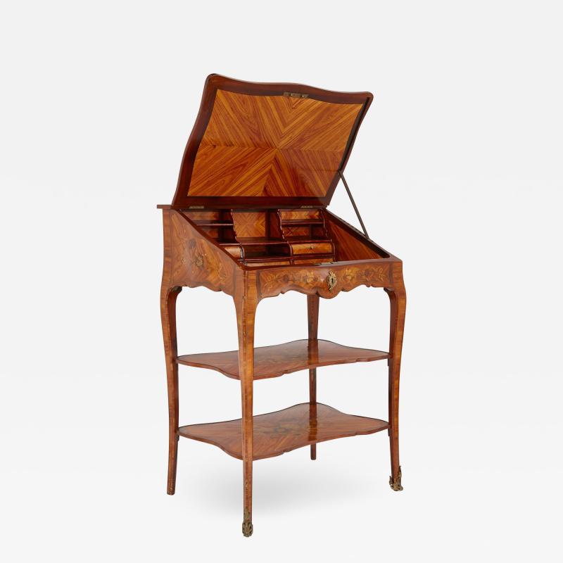 French gilt bronze and marquetry writing secretaire