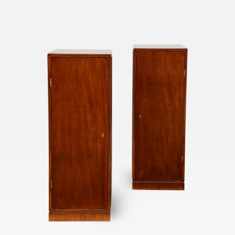 Frits Henningsen A Pair of Frits Henningsen Mahogany Freestanding Pedestal Cabinets Circa 1940s