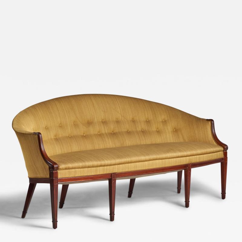 Frits Henningsen Sofa with Mahogany and Fabric Denmark 1940s