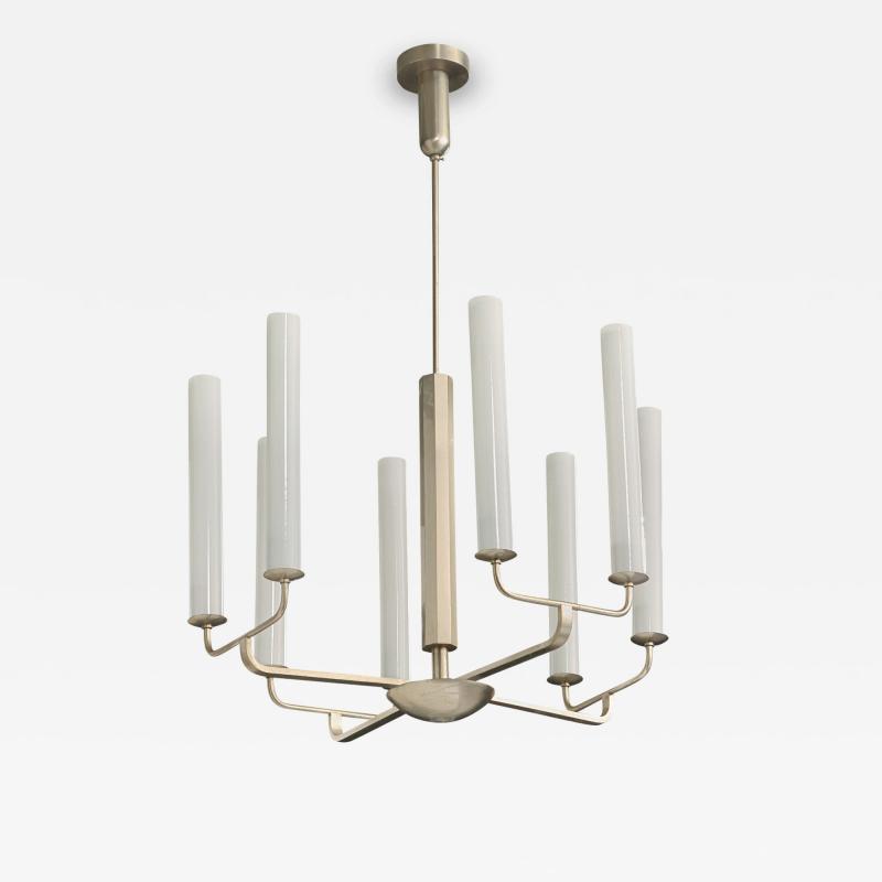 Fritz August Breuhaus de Groot Fritz August Breuhaus Attribution Chandelier in Nickel Germany 1920s