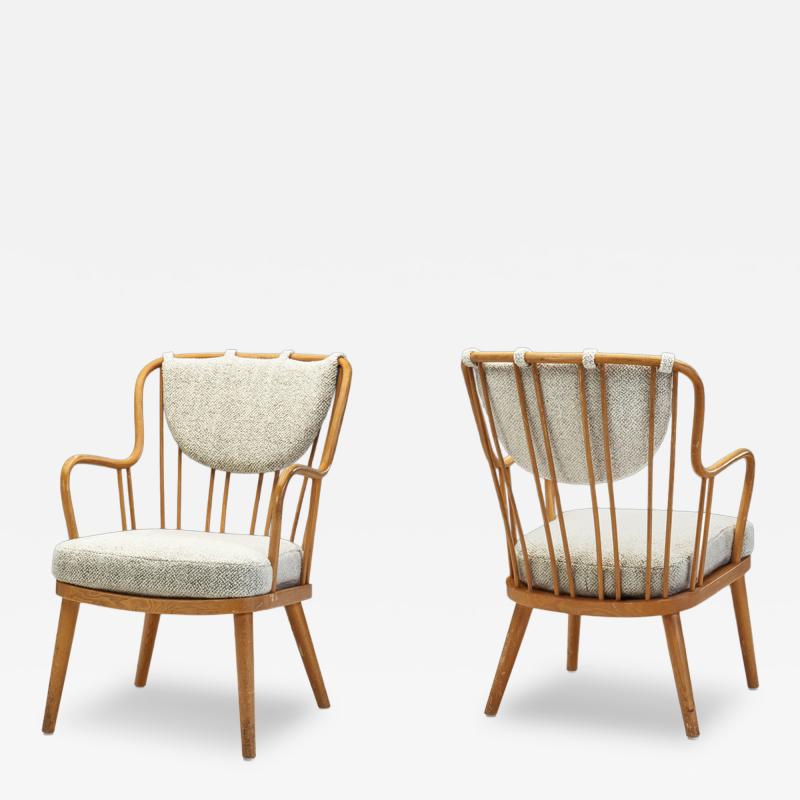 Fritz Hansen 1774 Armchairs by Aage Herman Olsen Model for Fritz Hansen Denmark 1940s