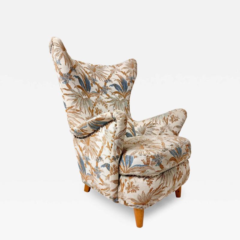 Fritz Hansen 1950s Swedish High Back Lounge Chair