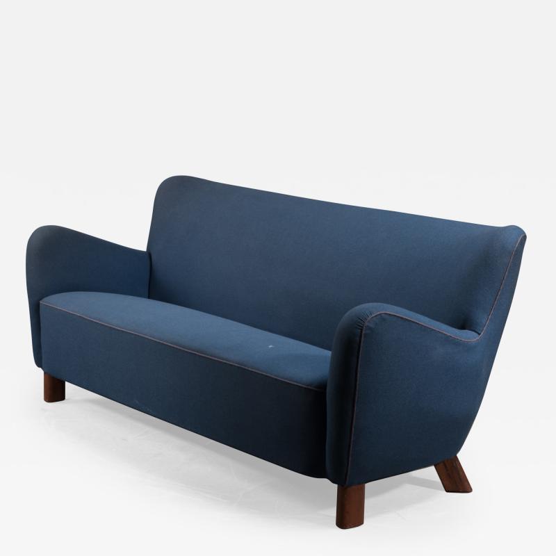 Fritz Hansen Fritz Hansen blue 1669a sofa Denmark 1940s