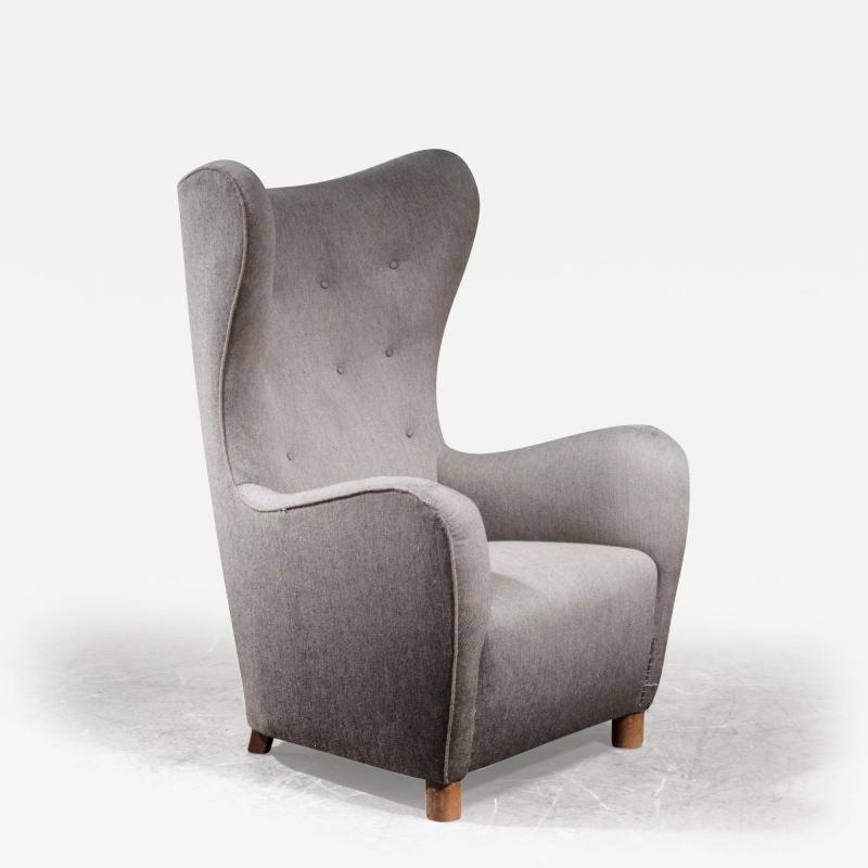 Fritz Hansen Fritz Hansen high wingback lounge chair Denmark 1940s