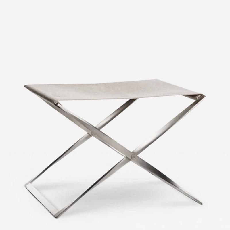 Fritz Hansen POUL KJAERHOLM PK91 FOLDING STOOL IN NATURAL CANVAS