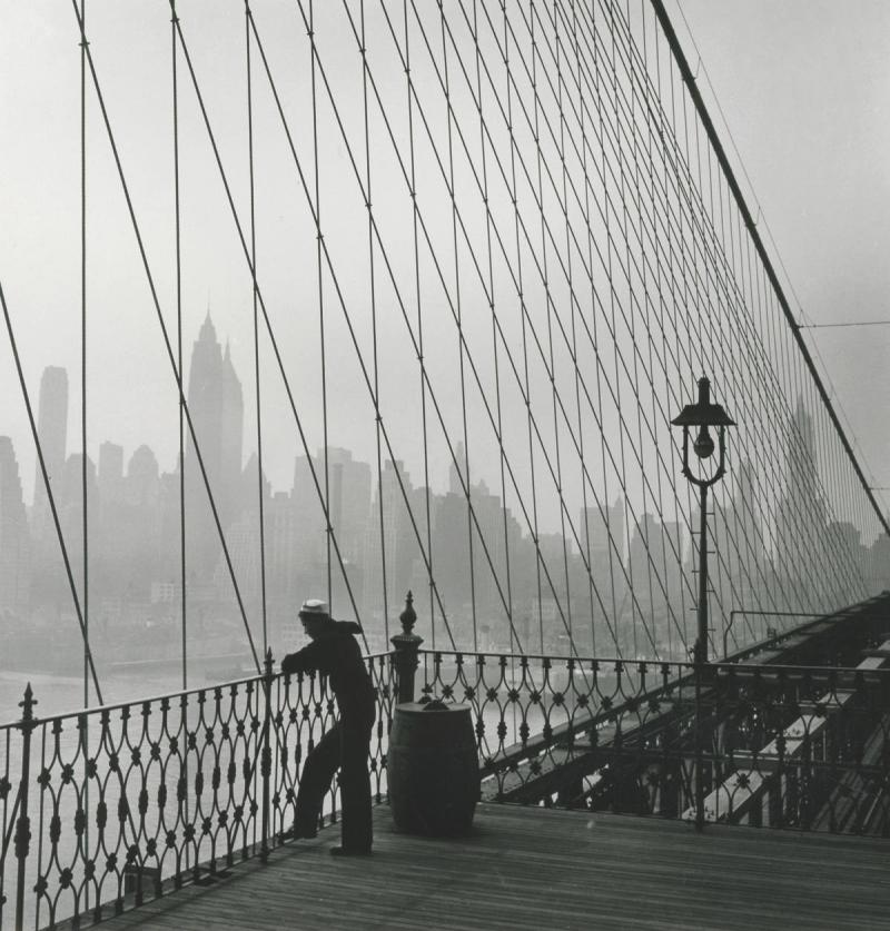 Fritz Henle Sailor on the Brooklyn Bridge NYC