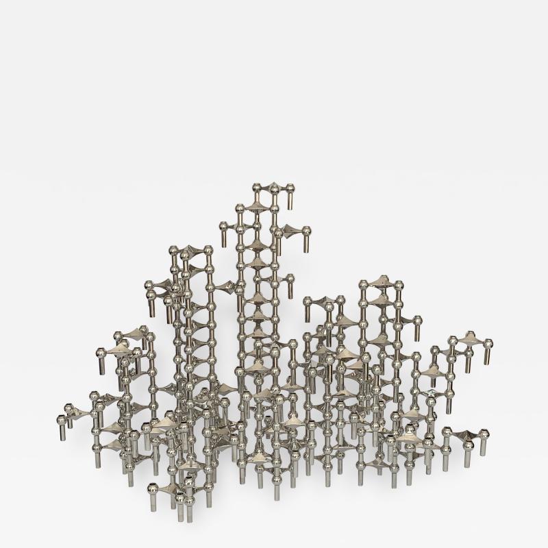 Fritz Nagel Set of 100 Piece Modular Candlestick Sculpture by Fritz Nagel and Caesar Stoffi
