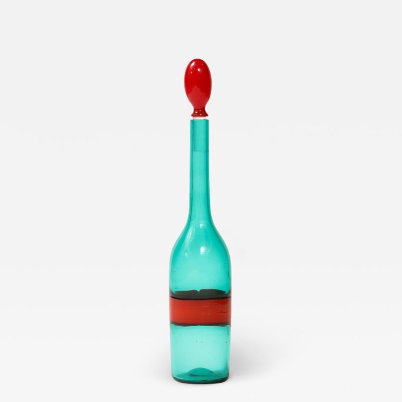 Fulvio Bianconi Fasce Orizzontale Bottle with Stopper by Fulvio Bianconi for Venini