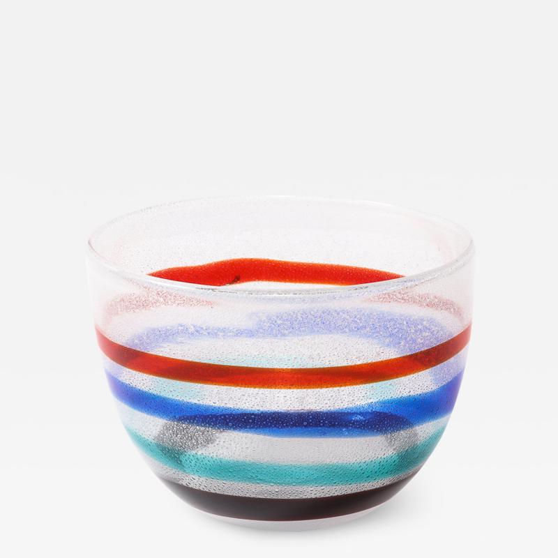 Fulvio Bianconi Pulegoso Glass Bowl by Fulvio Bianconi for Cenedese