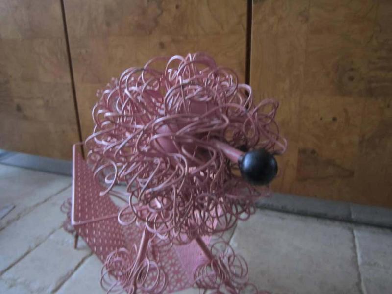 Fun Whimsical 1950s Pink Poodle Magazine Rack