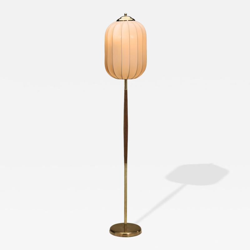 G Holman Floor Lamp with Wooden Detail by G Holman Finland 1950s