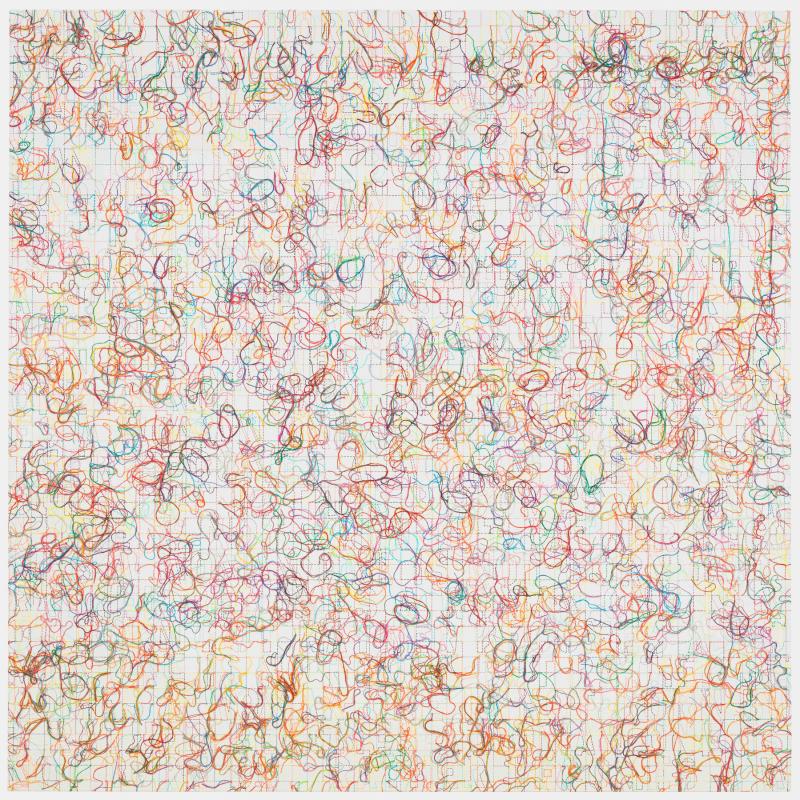 GHADA AMER White Squares 2013