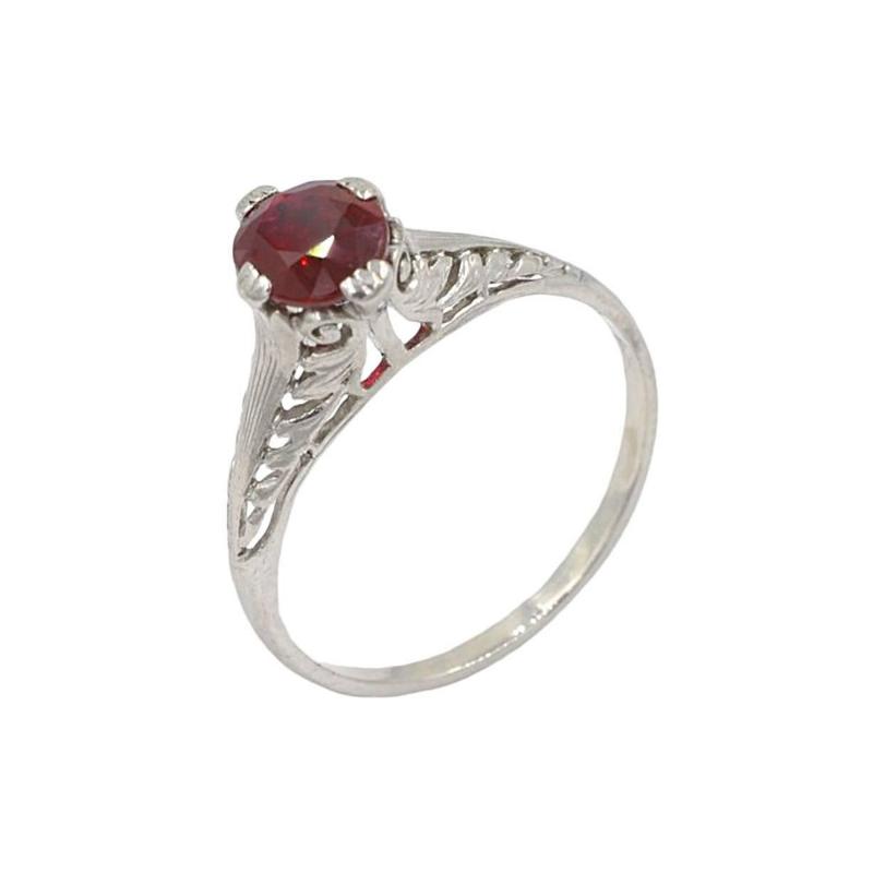 GIA CERTIFIED 1 07 CARAT NATURAL BURMA RUBY AND PLATINUM ENGAGEMENT RING