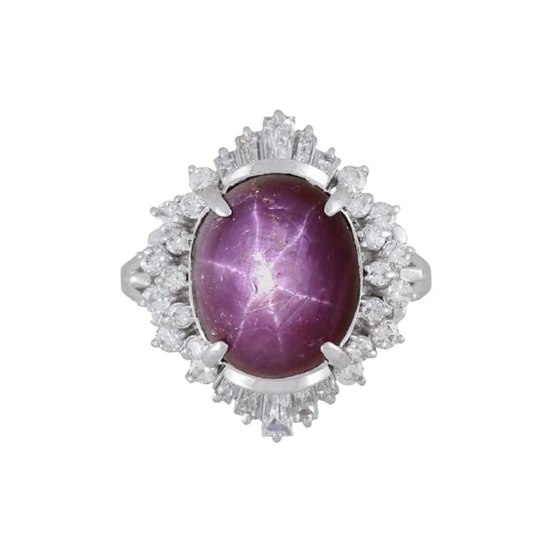 GIA Cert 9 72 Carat No Heat Star Ruby Diamond Platinum Cocktail Ring