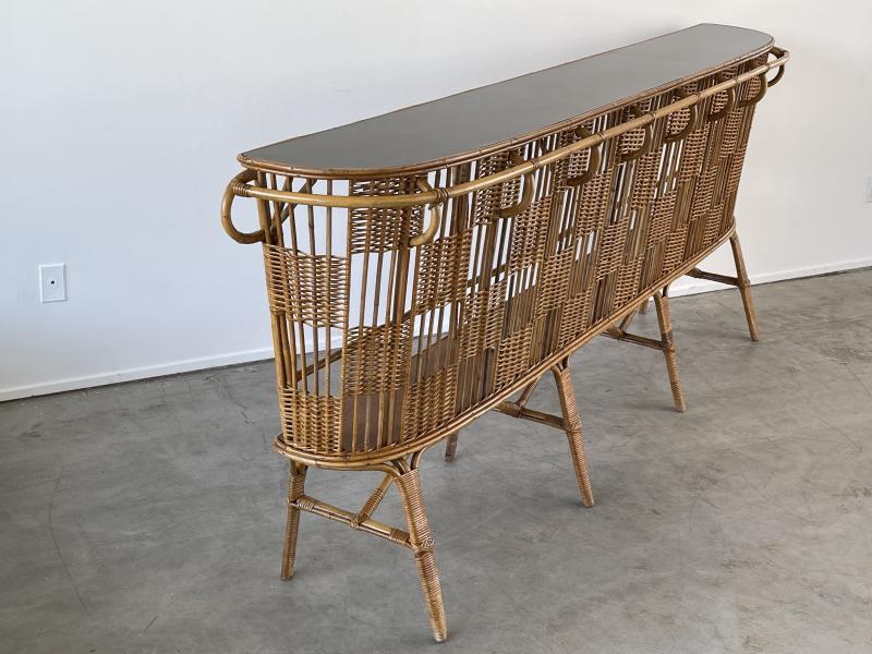 GIGANTIC FRENCH RATTAN BAR