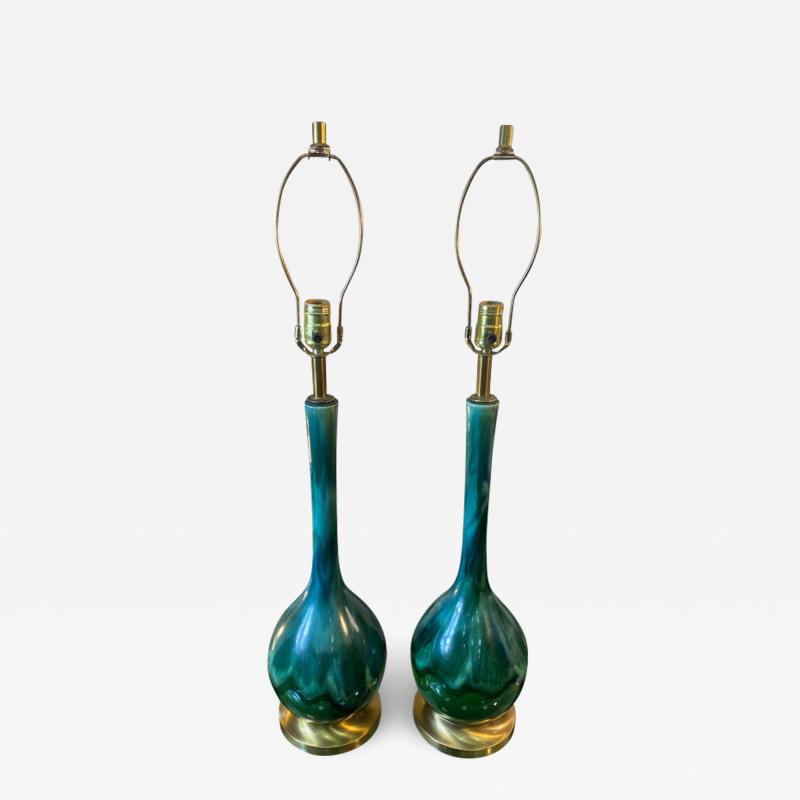 GRACEFUL PAIR OF MID CENTURY CERAMIC LAMPS