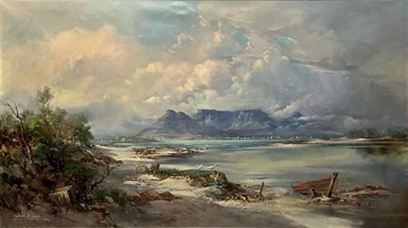 Gabriel Cornelis de Jongh Oil on Canvas Mountain Landscape Signed and Dated