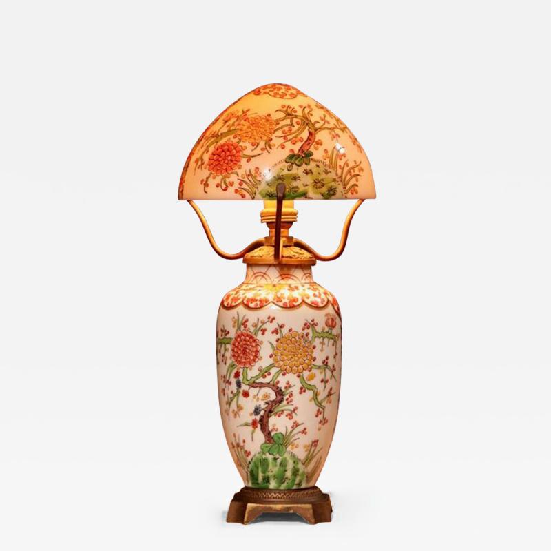 Gabriel Fourmaintraux Mushroom Lamp Art Nouveau Art Deco Porcelain Table Lamp