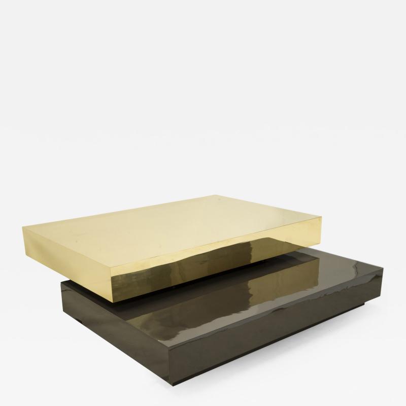 Gabriella Crespi Coffee table in brass by Gabriela Crespi circa 1970