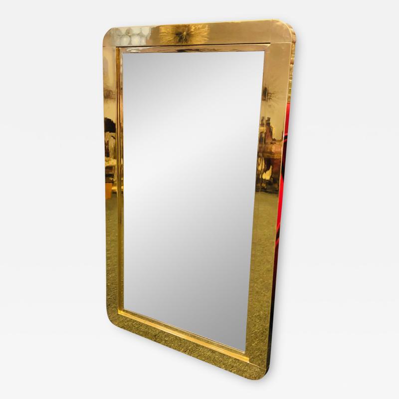 Gabriella Crespi Exceptional Brass Modern Mirror in the Manner of Gabriella Crespi