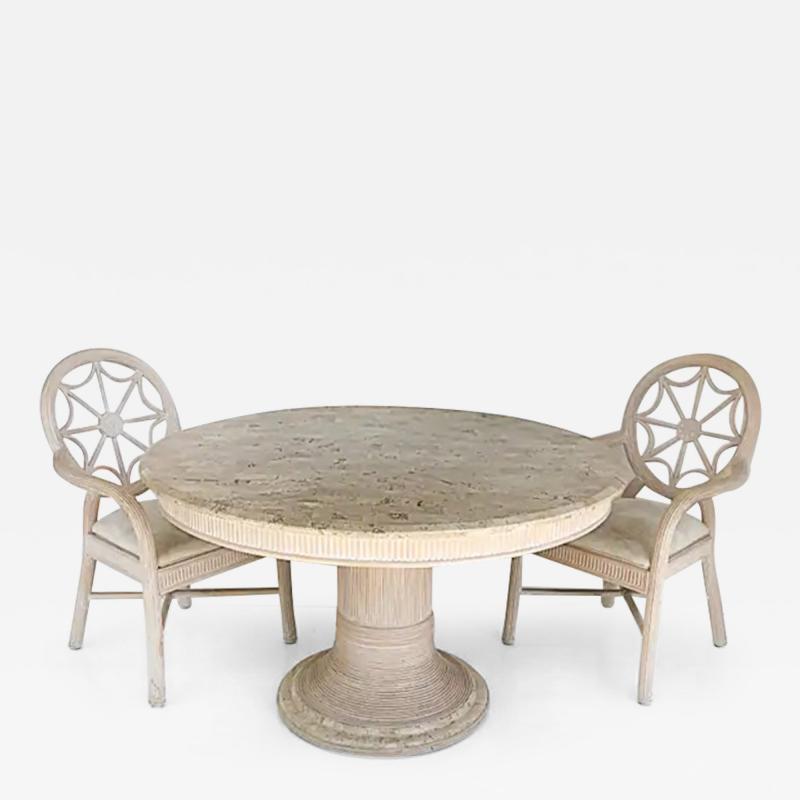 Gabriella Crespi Faux Painted Dining Set Reed Chairs Maitland Smith Crespi Style