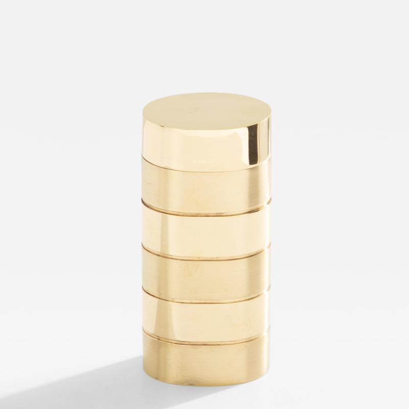 Gabriella Crespi Gabriella Crespi brushed and polished brass box signed 1970