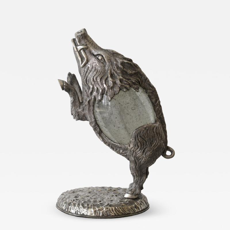 Gabriella Crespi Large Boar Sculpture in Plated Silver and Murano Blown Glass