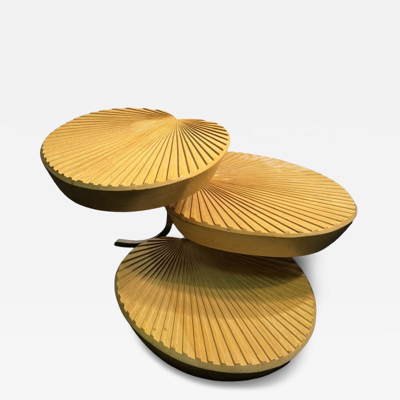 Gabriella Crespi MODERN TIERED PALM FROND TABLE IN THE MANNER OF GABRIELLA CRESPI