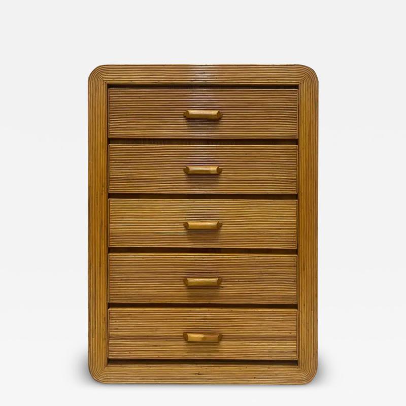 Gabriella Crespi Vintage Coastal Pencil Reed Chest of Drawers Gabriela Crespi Manner