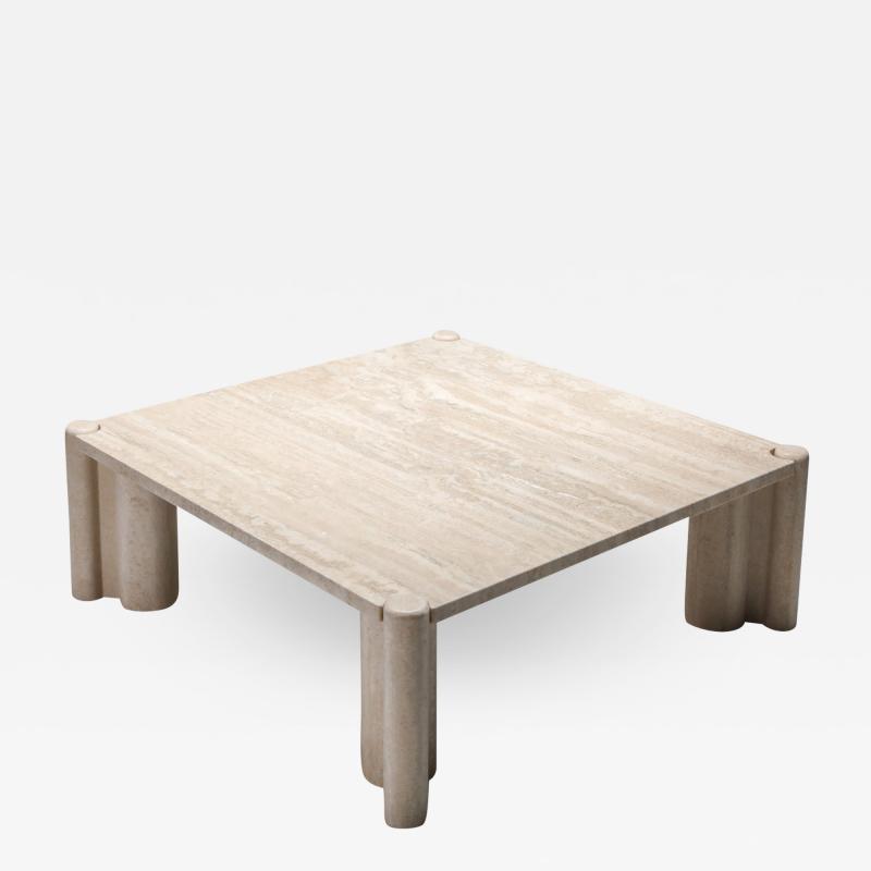 Gae Aulenti Gae Aulenti Jumbo Travertine Square Coffee Table 1960s