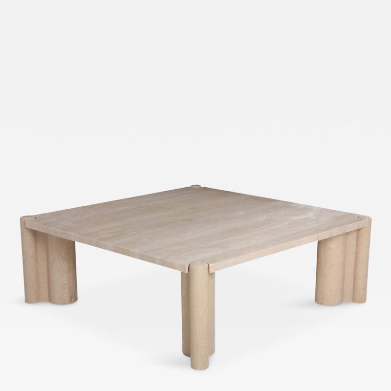 Gae Aulenti Gae Aulenti Jumbo Travertine Square Coffee Table 1965