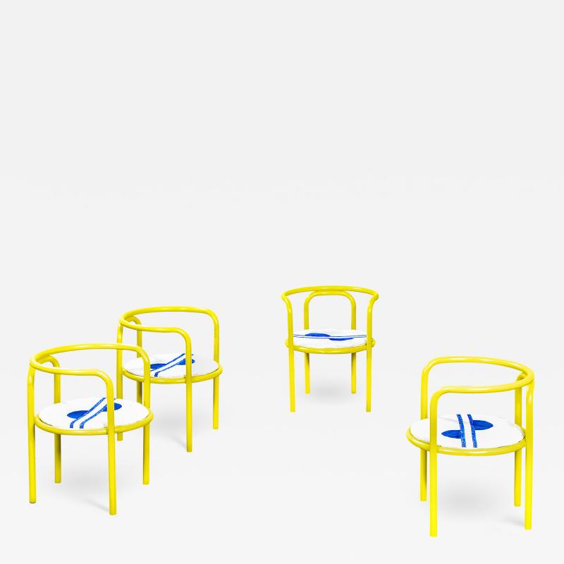 Gae Aulenti Gae Aulenti for Poltronova Set of Four Chairs mod Locus Solus