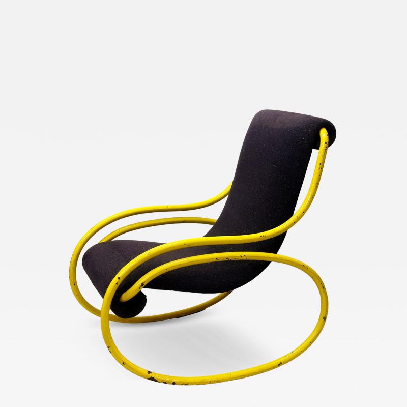 Gae Aulenti Rare Design Mid Century Rocking Chair Lounge Chair Attr to Gae Aulenti