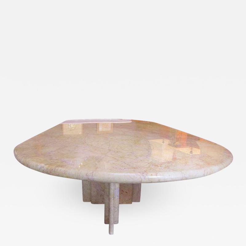 Gae Aulenti Sculptural table in clear Rosso marble by Gae Aulenti