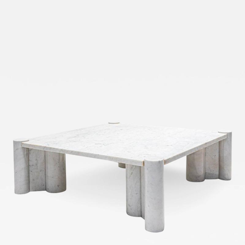Gae Aulenti White Carrara Marble Coffee Table by Gae Aulenti for Knoll Inc