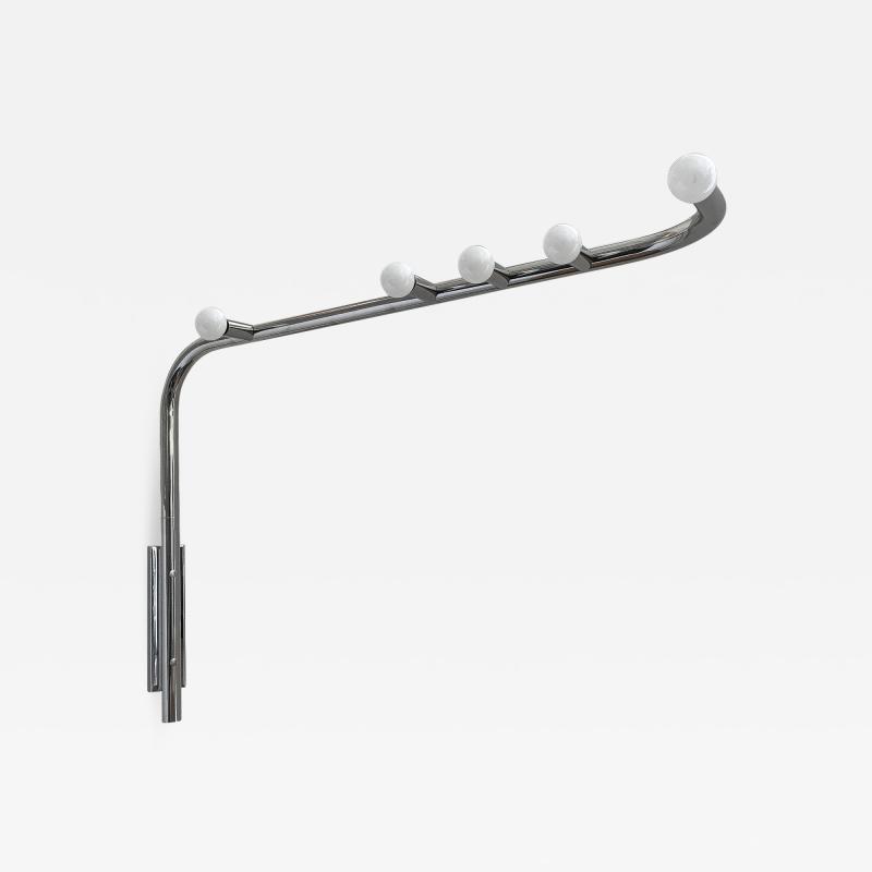 Gaetano Missaglia Gaetano Missaglia Style Sculptural Chrome Swing Arm Wall Sconce