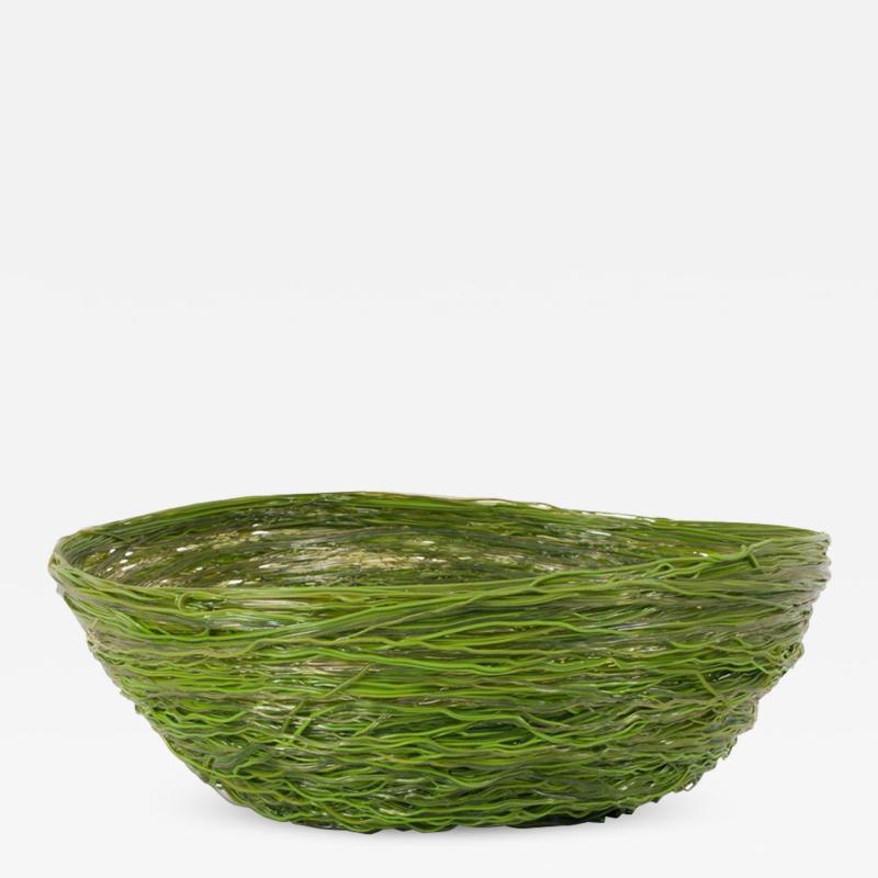 Gaetano Pesce Gaetano Pesce Green Resin Spaghetti Bowl for Fish Design 2009