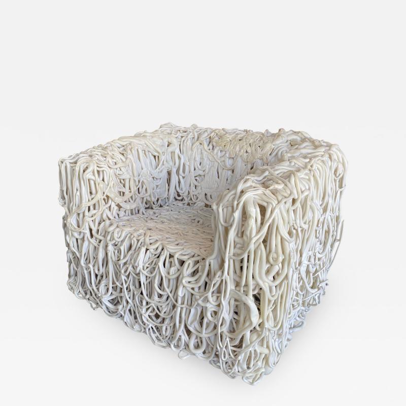 Gaetano Pesce Gaetano Pesce White Silicone Curb Chair Senza Fine for Meritalia 2010