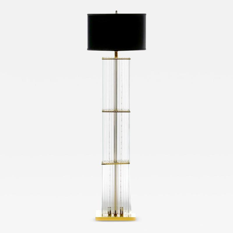 Gaetano Sciolari 1960s Glowing Waterfall Glass Rod Floor Lamp by Gaetano Sciolari for Lightolier