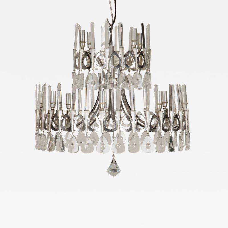 Gaetano Sciolari 1970s Italian Gaetano Sciolari Twelve Light Chandelier